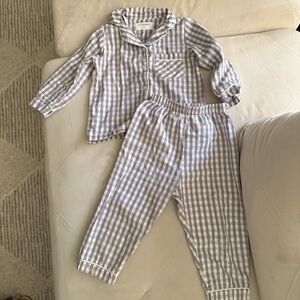 Classic Gray Checkered Kids Pajama Set